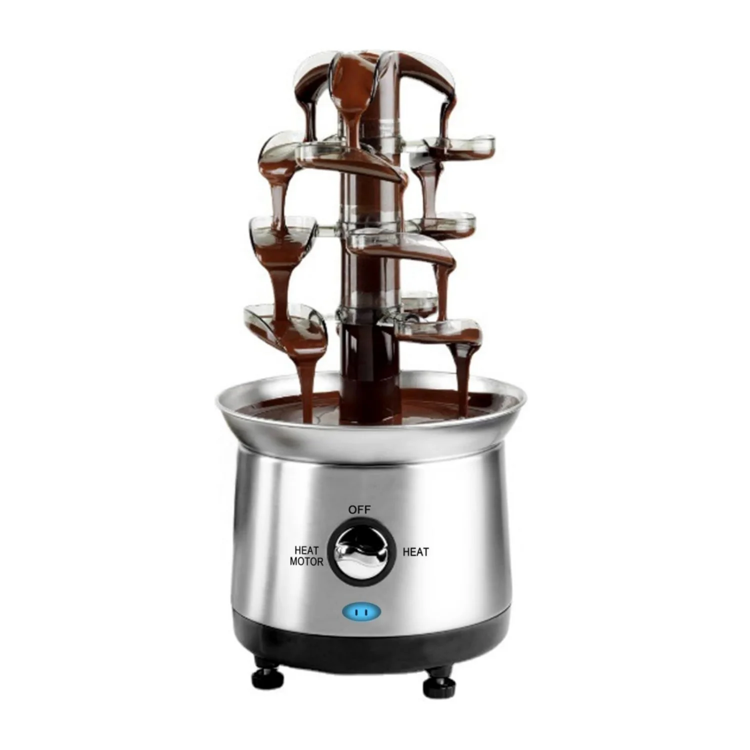 

Four-layer Stainless Steel Chocolate Fountain Electric Chocolate Fondue Fountain Machine for Party Melted Cheese Dip Strawberry