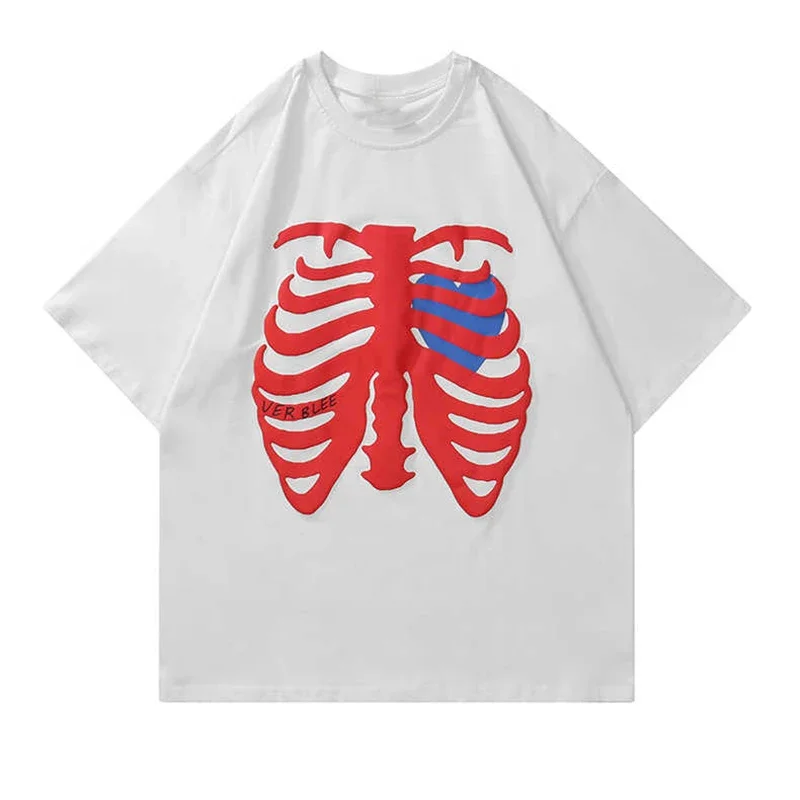 Horror Skull Graphic Printed magliette a maniche corte top Fashion Punk Hip Hop Streetwear T-Shirt abbigliamento Goth uomo donna T Shirt