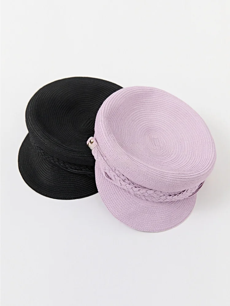 

Берет Blanini Navy AD0 из высокоплотного тканого материала, двухцветный, в стиле Island Country, весна 2025, женская модная одежда в стиле Ханьфу