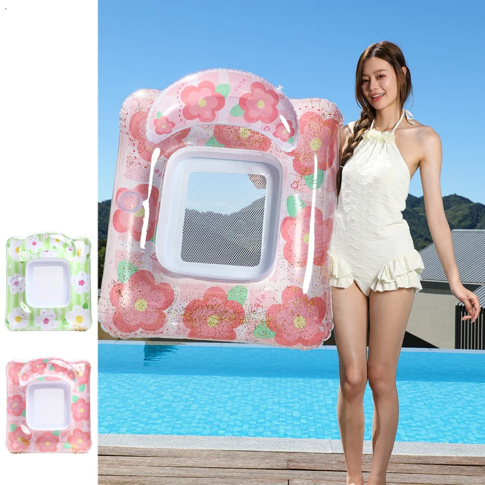 Colchoneta Flotante Hinchable para Adultos, Anillo de Natación, Colchón de Agua, Flotador para Piscina, Equipo de Juego Acuático