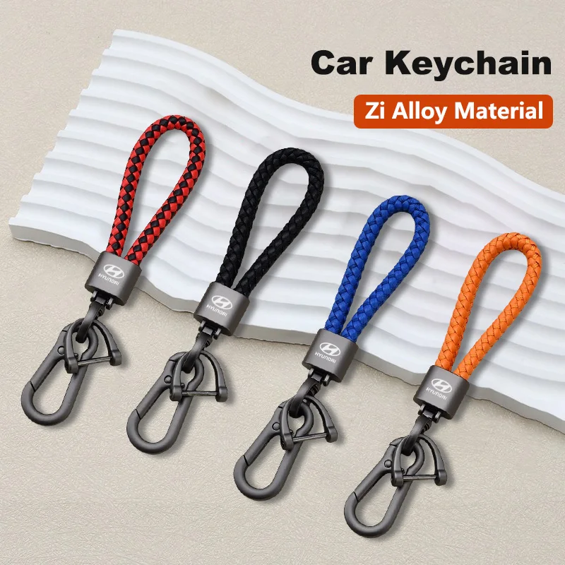 

Кожаный тканый веревочный автомобильный брелок, значок, эмблема для Hyundai i10 i20 i30 ix25 ix35 Sonata Tucson Elantra Veloster Kona Santafe Cruz