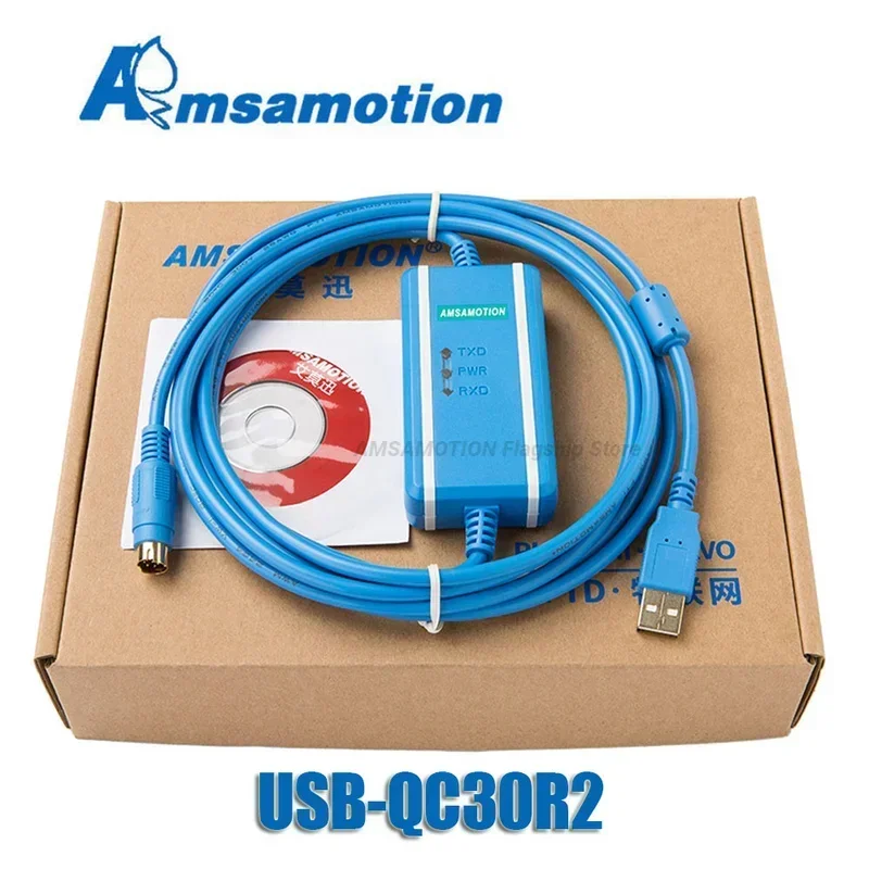 USB-QC30R2 For Mitsubishi Q Series PLC Programming Cable USB/RS232 Download Data  Support WIN7/XP