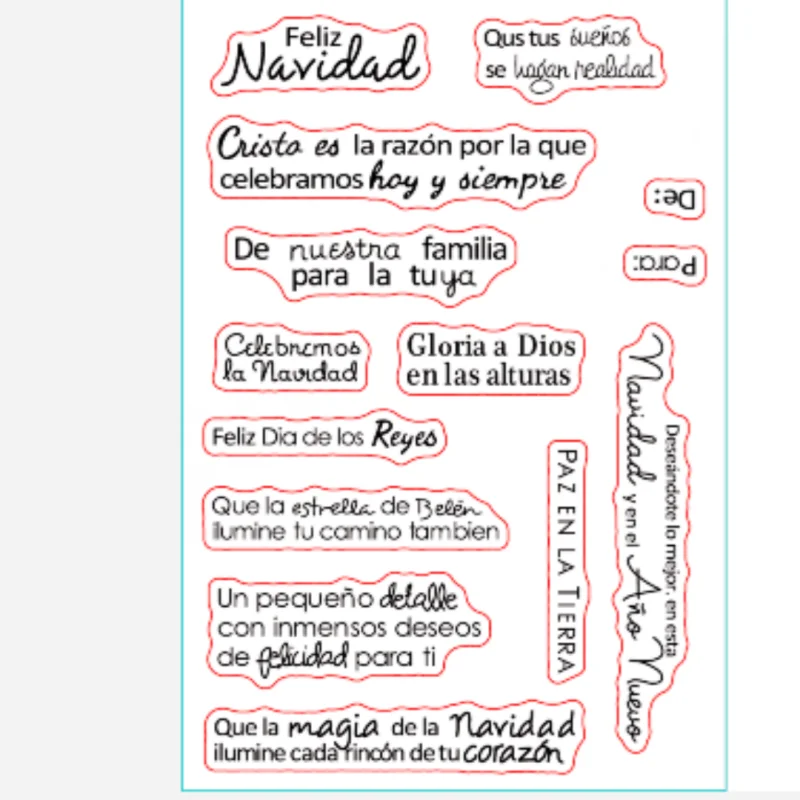 Yeni İspanyolca kelime temizle damga şeffaf silikon damga mühür levha Scrapbooking fotoğraf albümü dekorasyon için