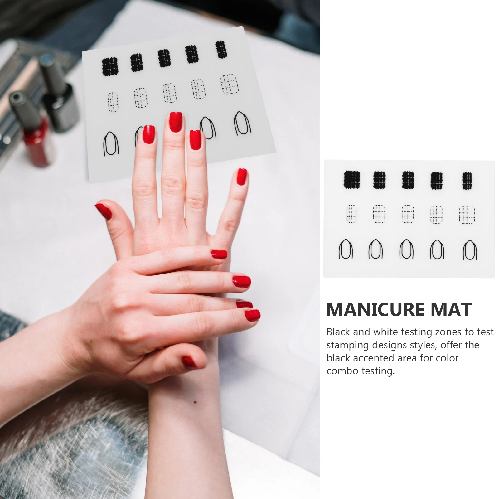 2 Pcs Nail Coloring Pad Tools Paste Gel Polish Salon Supply Colorized Silicone Practice Mat Manicure Mats