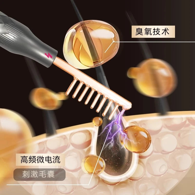 Hair Fitness Instrument Ozone Microcurrent Comb Hair Leather Comb