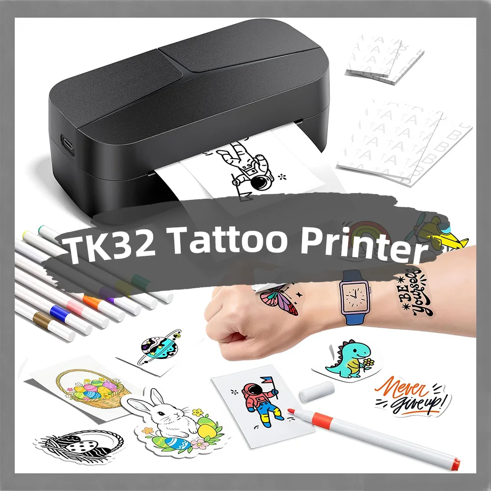 

Phomemo TK32 Tattoo Printer Wireless Bluetooth Maker DIY Tattoo Stickers Quickly Perfect Easter Party Gift for All Ages