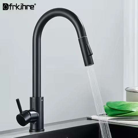 Pull Out Kitchen Faucet Golden Nickel Black Deck Mounted Single Handle Swivel Spout Kitchen Sink Faucet Pull Out Mixer Tap