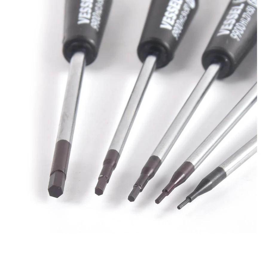 VESSEL الدقة مفك مغناطيسي 1 قطعة ل عرافة مسامير مايكرو مفك لساعة النظارات أداة إصلاح صغيرة رقم 99900 سلسلة