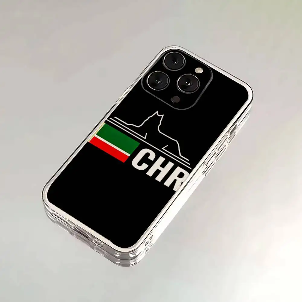 حافظة هاتف العلم الوطني الشيشان لهاتف آيفون 6,16,15,14,13,12,11,17 Pro,Max,Plus,X,XS,XR,SE,غطاء ناعم شفاف صغير