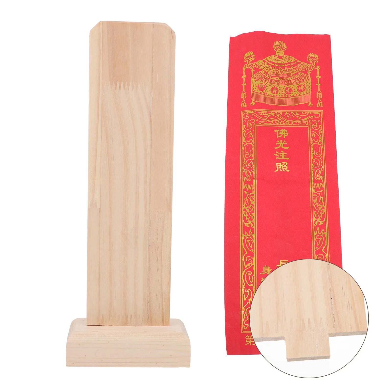 

Wooden Ancestral Tablet Compact Lightweight Halloween Layout Prop Day Of The Dead Memorial Festival Supply Haunted House Party