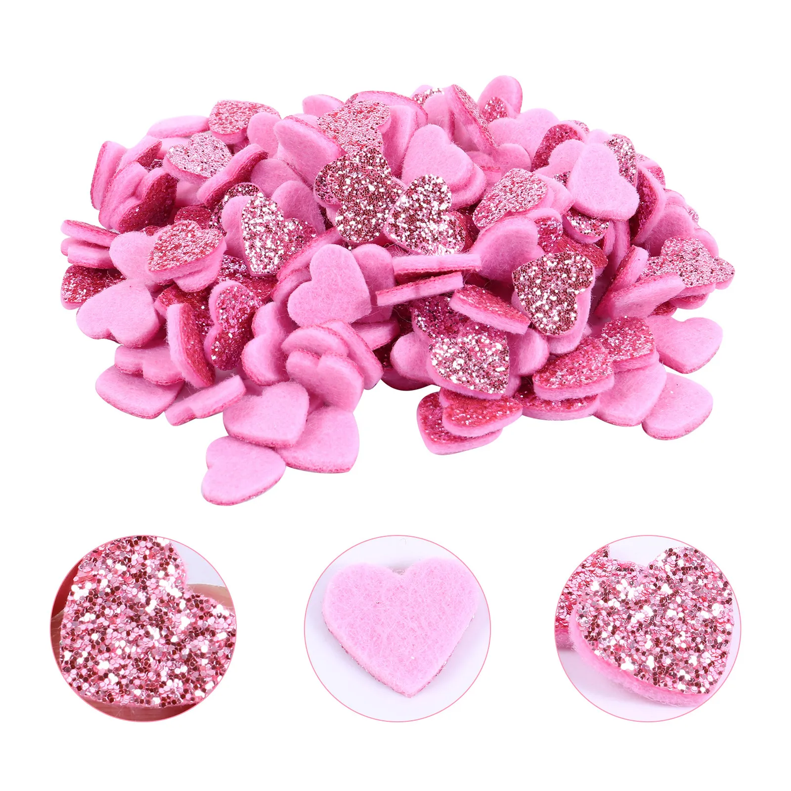 200Pcs Shiny Love Design Decorative Sequin Patches DIY Jewelry Supplies Heart Shape Charming DIY Crafts Accessories