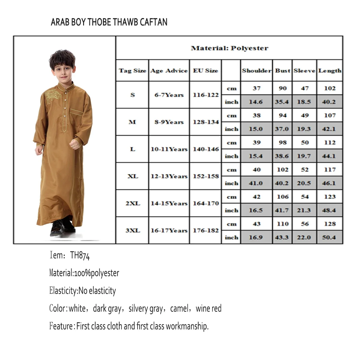 Muslim Kids Jubba Long Dress Child Boys Saudi Arabic Islamic Thobe Robe Tops Kaftan Arab Clothing Party Abaya Kaftan Jubba Thobe