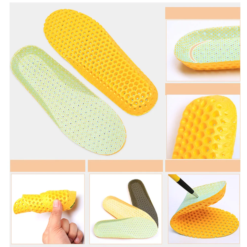 

Breathable Shock Absorption Insoles Sports Can Be Cut Green Cushion Men Women Feet Pads Ergonomic Massage Sweat Absorbent Foot