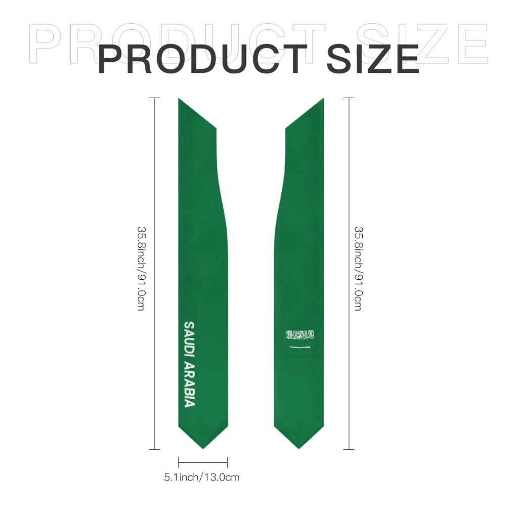 More design Graduation shawl Saudi Arabia Flag & United States Flag Stole Sash Honor Study Aboard International Students