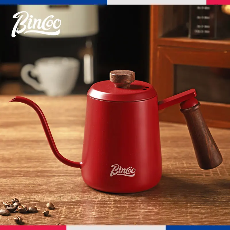 

Bincoo Drip Kettle 350ml Coffee Tea Pot Non-stick Coating Food Grade Stainless Steel Gooseneck Drip Kettle Swan Neck Thin Mouth