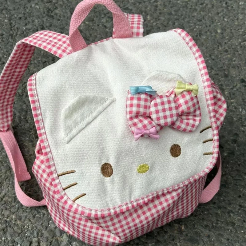 Sanrio Hello Kitty haftowany wzór plecak styl japoński Trend w modzie torba na ramię śliczna słodka Y2k dziewczyna Vintage torba na co dzień