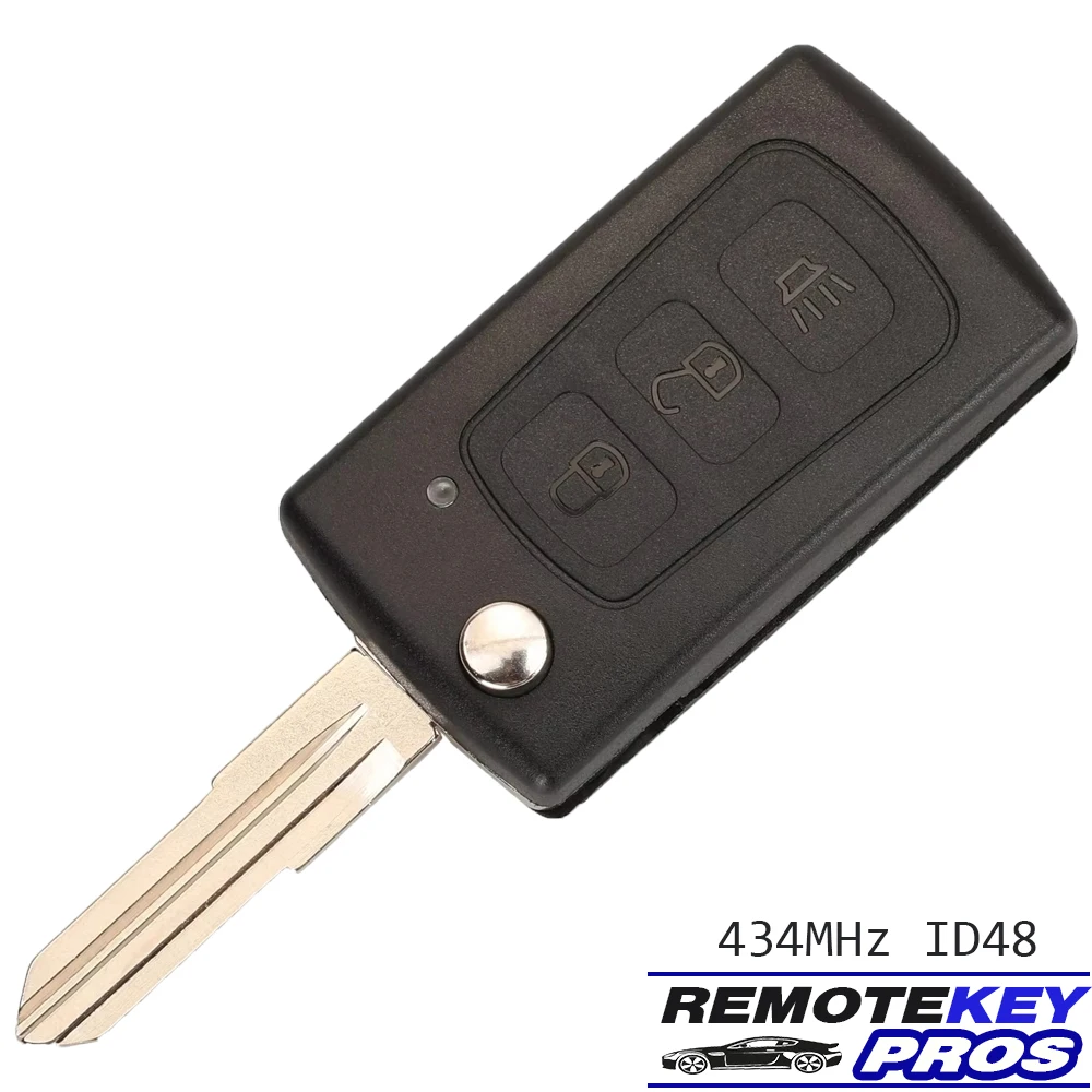 DIYKEY 434Mhz ID48 Chip for Great Wall Hover H3 H5 GWM Haval H3 H5 Steed Flip Remote Key 3 Buttons Fob