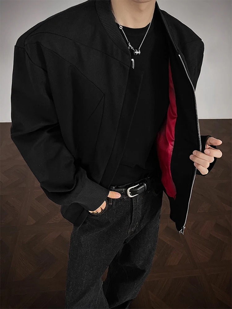 

Мужская бейсбольная куртка Cleanfit Deconstructed e Outer Red Inner Bla, весна-осень, повседневная одежда в американском стиле ретро