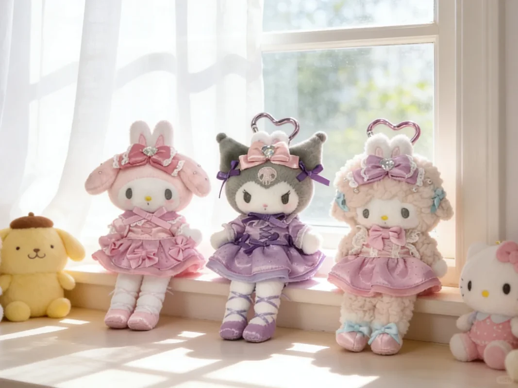 [Pre Sale] Genuine Sanrio My Melody Long Leg My Sweet Piano Kuromi Nic Ballet Dress Plush  Cute Soft Plush Pendant Decoration