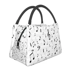 Musical Music Notes Lunch Bags Accessories Waterproof Insulated Oxford Cooler Thermal Food Picnic Lunch Box Female