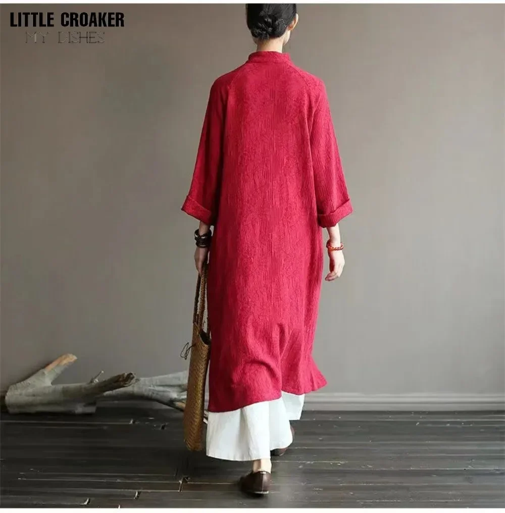 Halloween 2025 Retro Improved Qipao Navy Qi Pao Modern Dress Woman A-line Cheongsam Long Dress Female Versear Women Autumn Cheo view 6