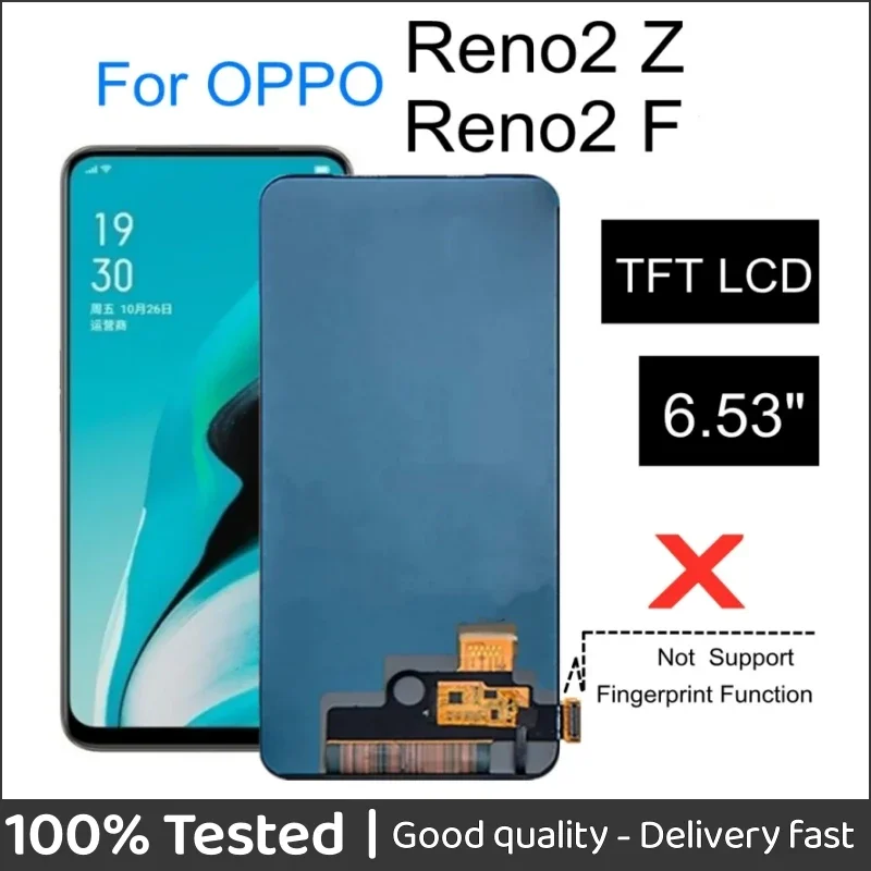 

6.5" TFT For OPPO Reno2 Z Reno 2Z 2 Z CPH1945 PCKM70 / Reno2 F CPH1989 LCD Display Touch Screen Digitizer Assembly Replacement