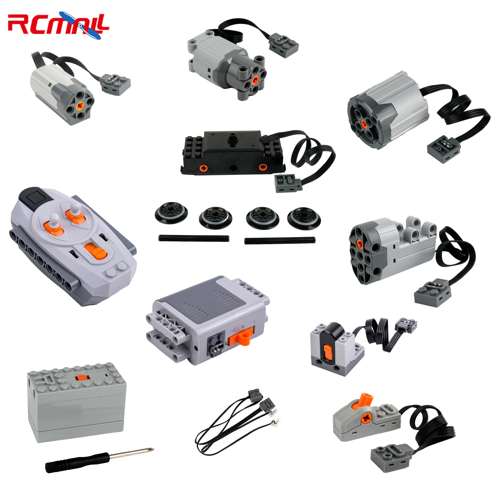 MOC Power Function Parts Building Blocks Steering Servo Train Motor Battery Box Infrared Remote Control IR Receiver for Legoeds