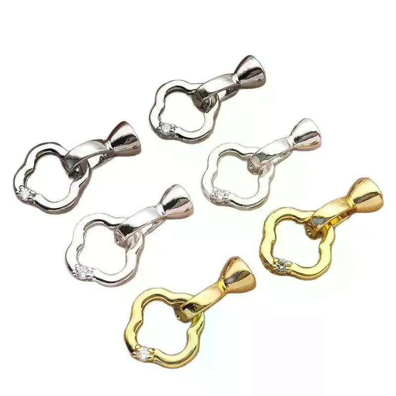 3/5 قطعة Of18K النحاس مطلي حقيقية الذهبي سميكة فضي الأبيض الذهبي البرسيم ربط مشبك ، DIY بها بنفسك صنع المجوهرات اكسسوارات