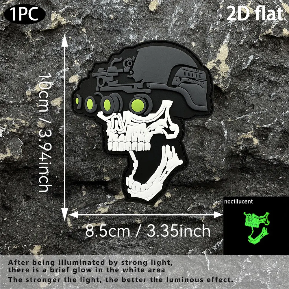 1Pc/2Pcs/3Pcs Optional Artistic Irregular-Shaped Helmet-Style Arm Patches Made of Pvc, Personalized Patches, Glow-In-The-Dark Tear-Resistant Backpack and Clothing Decorative Badge Patches, Includes Fleece Backing