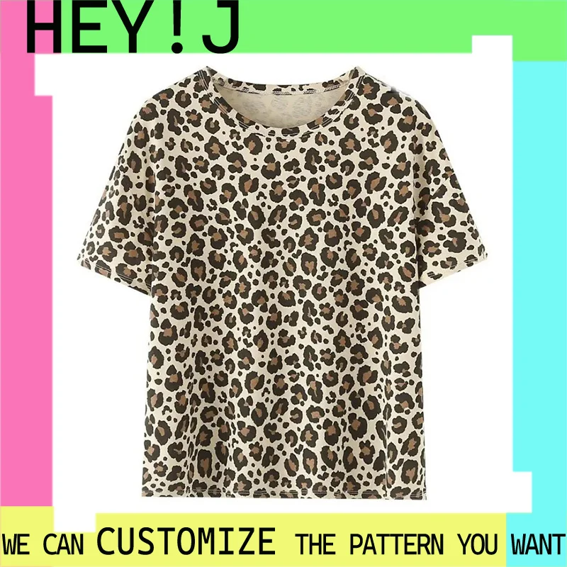 Leopard Print 3D Printing Women\'s Fashion T-shirt O Neck Short Sleeve Tee Large Street Clothing European And American Styles Top