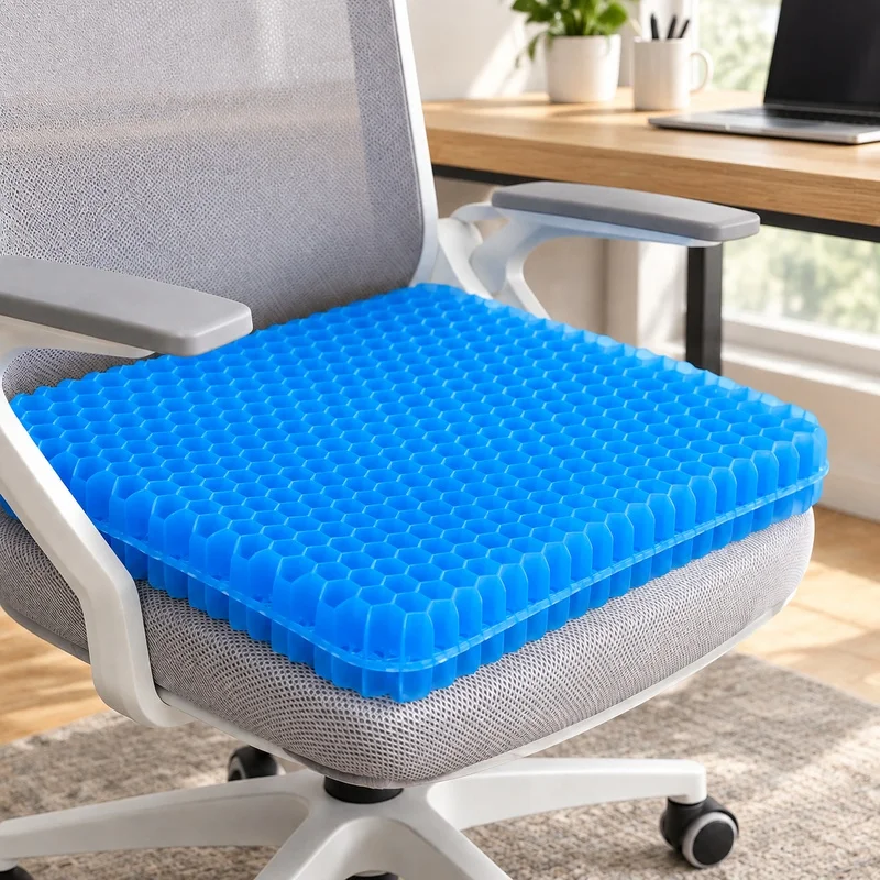 Ergonomic Gel Honeycomb Seat Pad for Back and Tailbone Relief, Pressure-Absorbing Cushion for Office Chairs, Cars, and