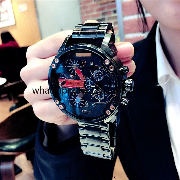 Steel with large dial, waterproof quartz watch fashion, trend creative personality leisure