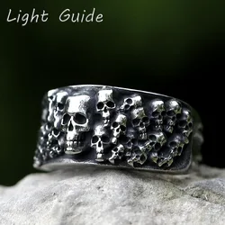 2022 NEW Men's 316L stainless steel rings Vintage Halloween Gothic Funny Devil Skull punk fashion jewelry free shipping