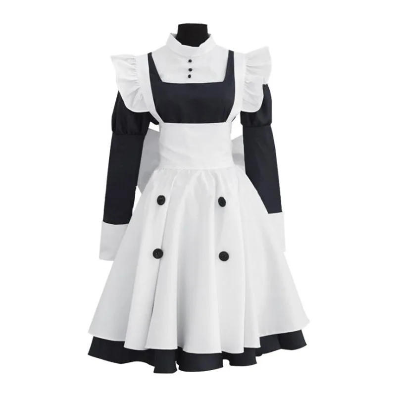 Disfraz de Anime Black Butler MEY-RIN para mujer, traje de Cosplay, delantal para fiesta de Halloween