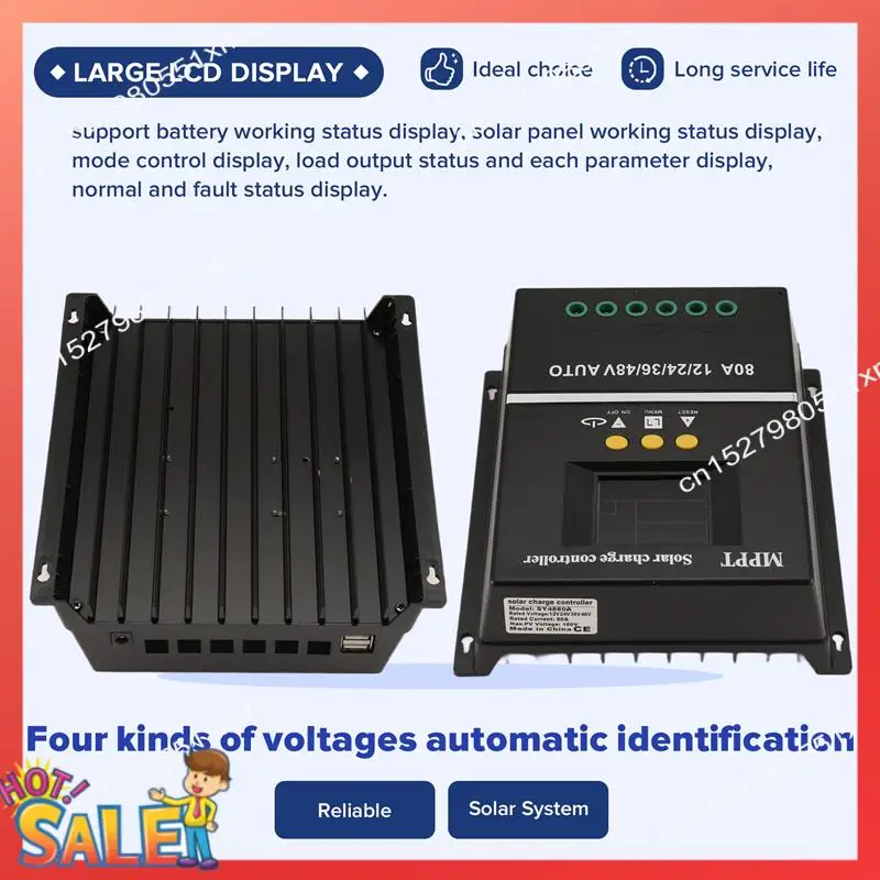 ABCL 80A MPPT/PWM 12V/24V/36V/48V Solar Laderegler Auto Controller Werkzeuge Solar PV Batterie Ladegerät Mit LCD & Dual USB