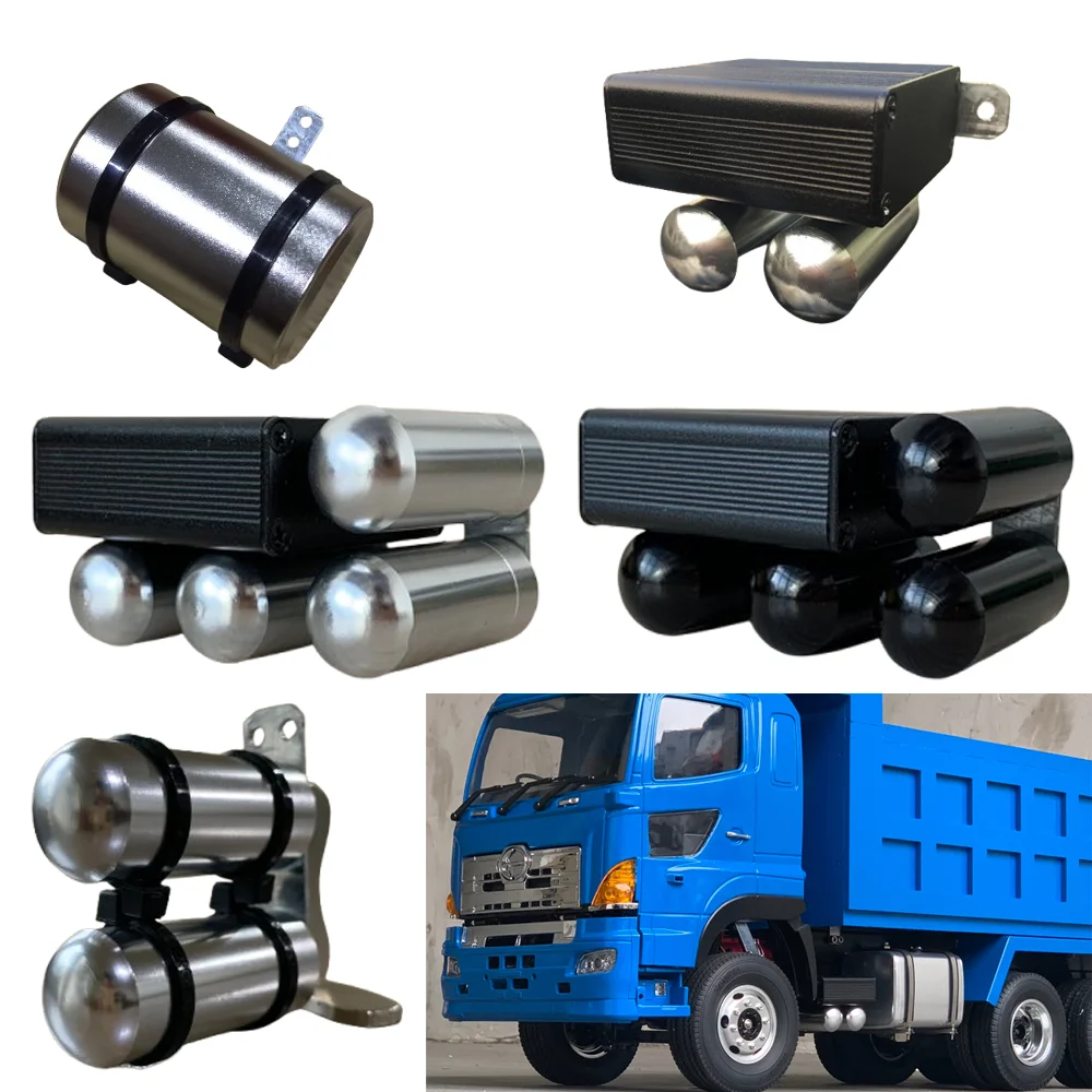 Metalen Accubak Gasopslagtank Decoratie voor 1/14 Tamiya RC Truck SCANIA 770S VOLVO Mercedes-Benz ACTROS 3363 MAN Auto-onderdelen