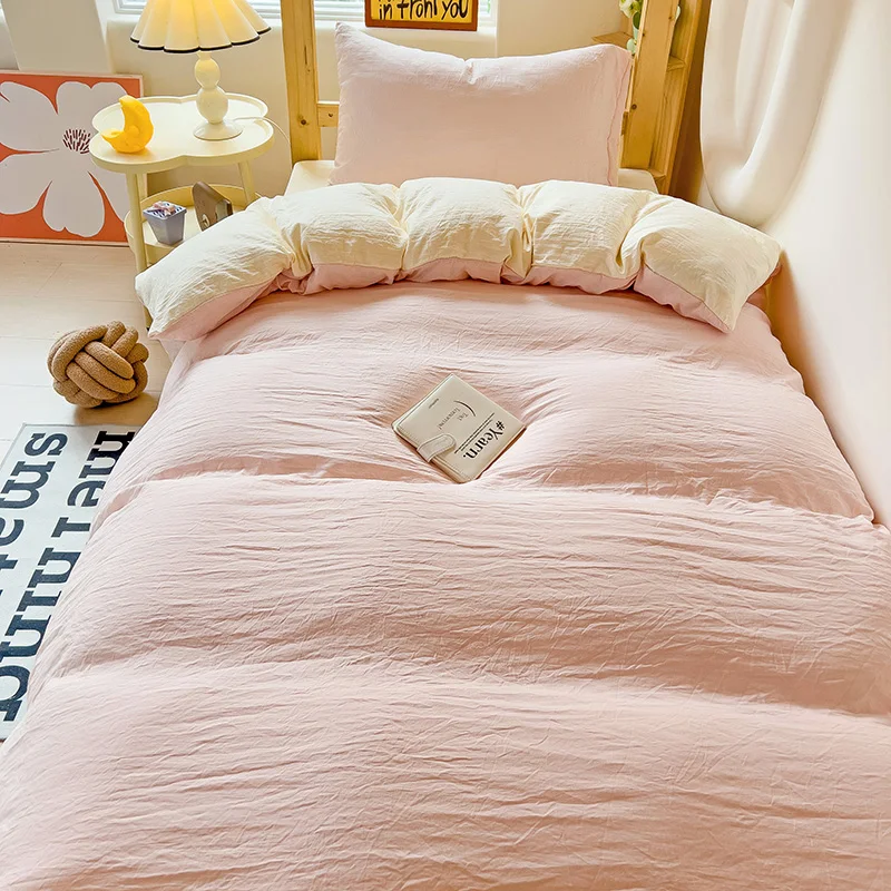 

Solid Color Duvet Cover, Skin-friendly Soft Home Bedroom Queen Comforter Cover for Men and Women, Hotel Luxury Pink Bedding