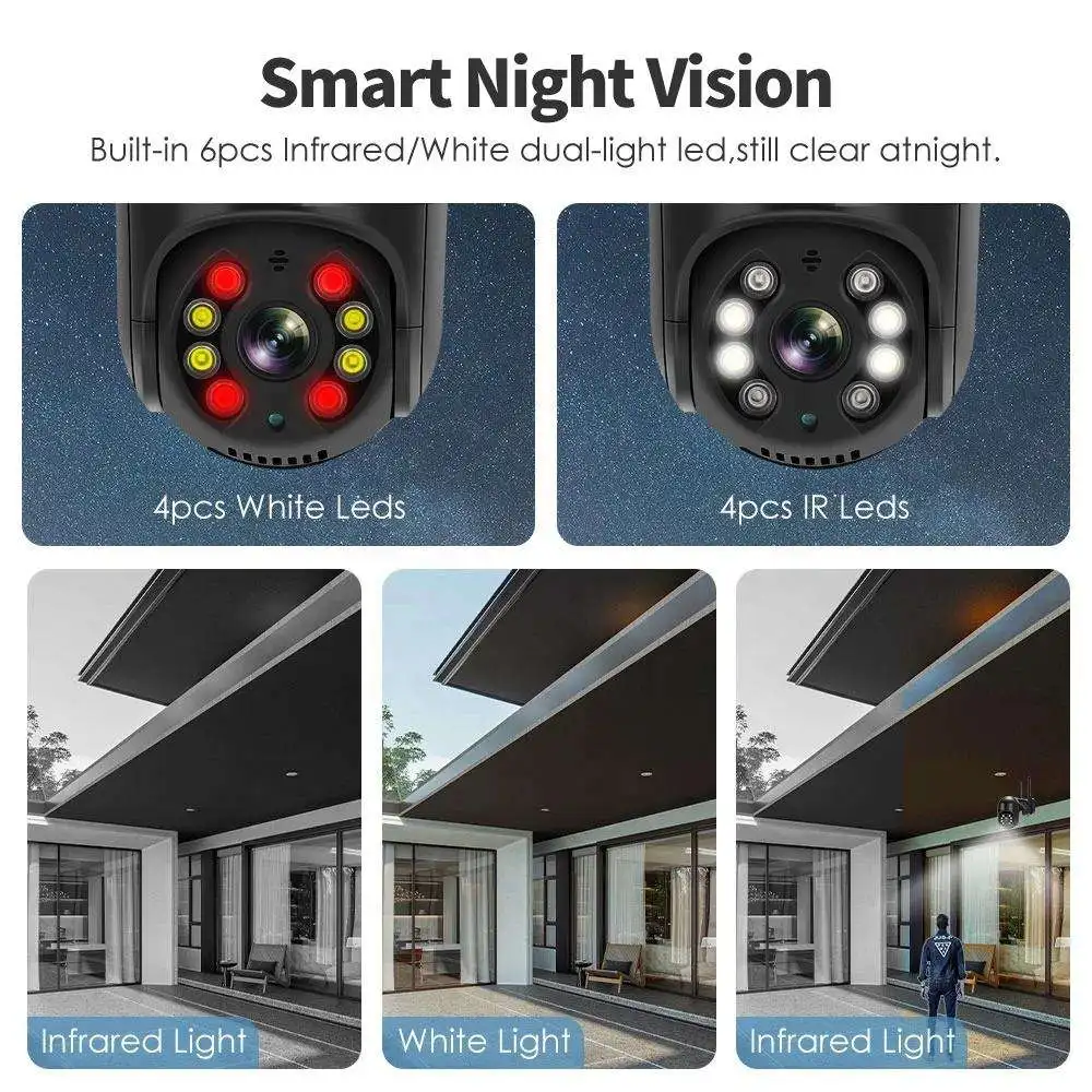 4K 8MP Smart Wifi PTZ Camera 5x Digital Zoom AI Human Detection ONVIF Wireless CCTV IP Camera Iptv Security Protection