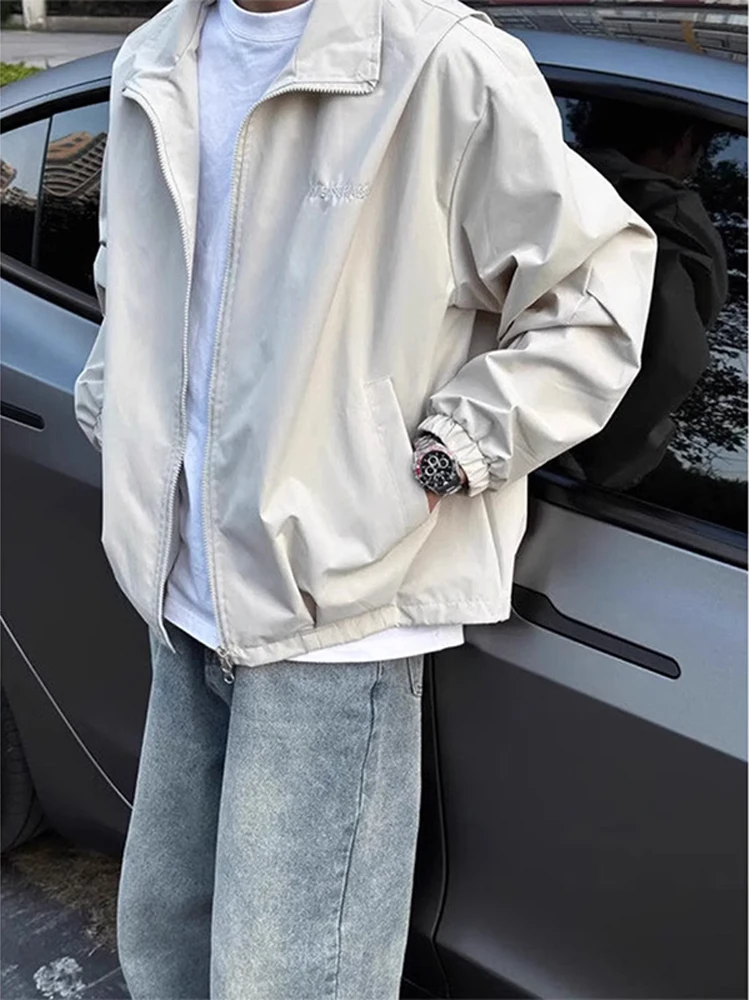 

Мужская куртка American Cleanfit с двойной молнией, весенне-осенняя свободная повседневная уличная бейсбольная куртка с воротником-стойкой