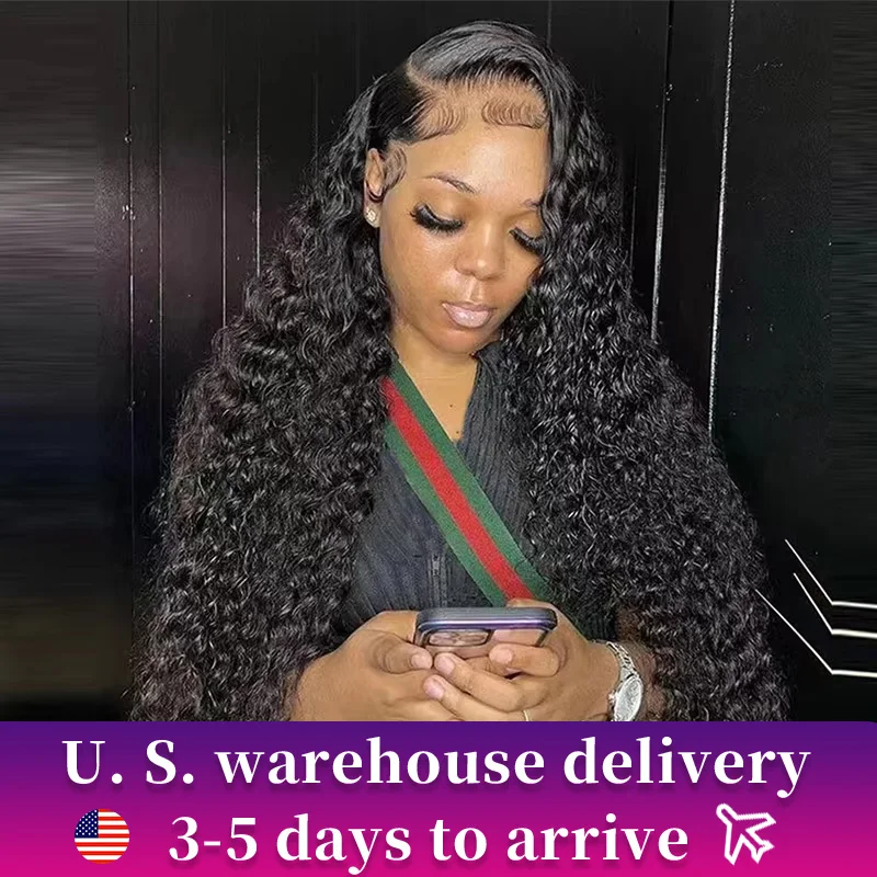 40Inch Deep Wave Lace Frontal Wig Human Hair Brazilian 13x4 13x6 HD Lace Frontal Remy Curly Human Hair Closure Wigs 180% Density