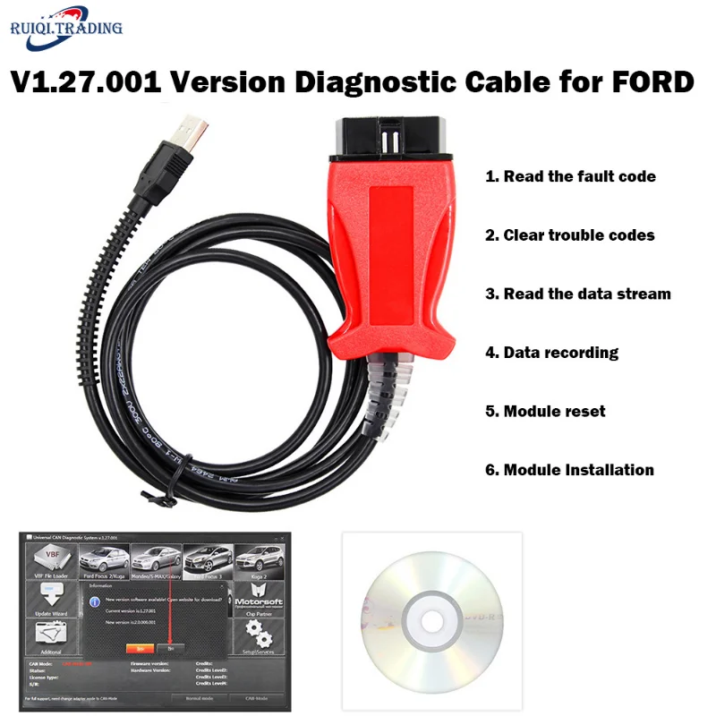 

V1.27.001 Version Diagnostic Car Tools Cable for FORD UCDS PRO+ Supports FORDCars with 35 Tokens Full License UCDS Pro UCDS