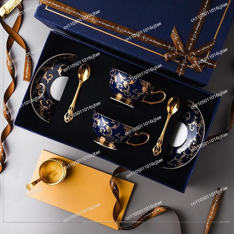 For Exquisite Bone China European Coffee Cup Water Cup Set, Exquisite Ceramic Cup and Saucer Set