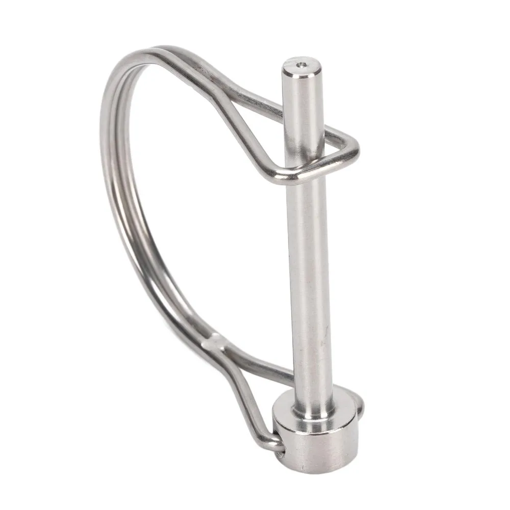 2PCS 304 Stainless Steel Safety Coupler Pin Universal Silver Trailer Coupler Pin Heavy Duty Extended Length Shaft Locking Pin