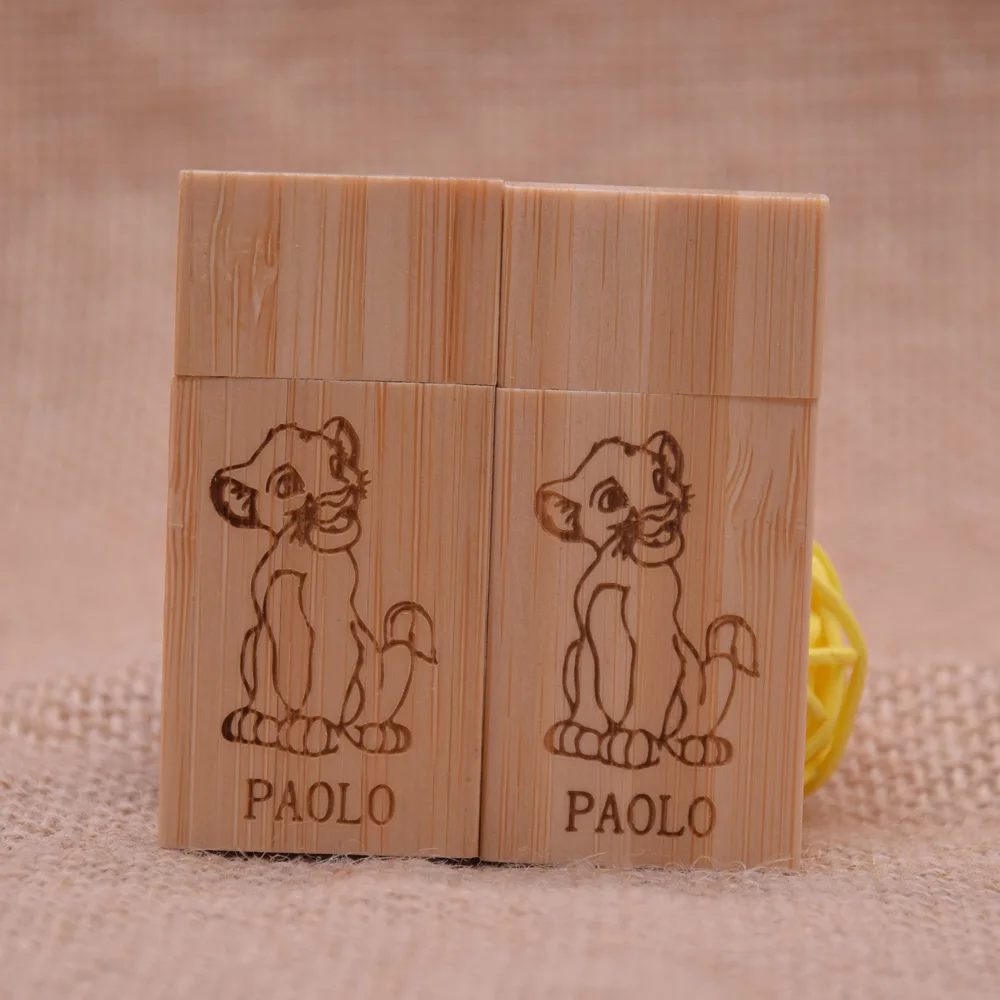 Unidad Flash USB creativa de madera, Pendrive con logotipo personalizado gratis, 32GB, 16GB, regalo de boda, 30 unidades por lote