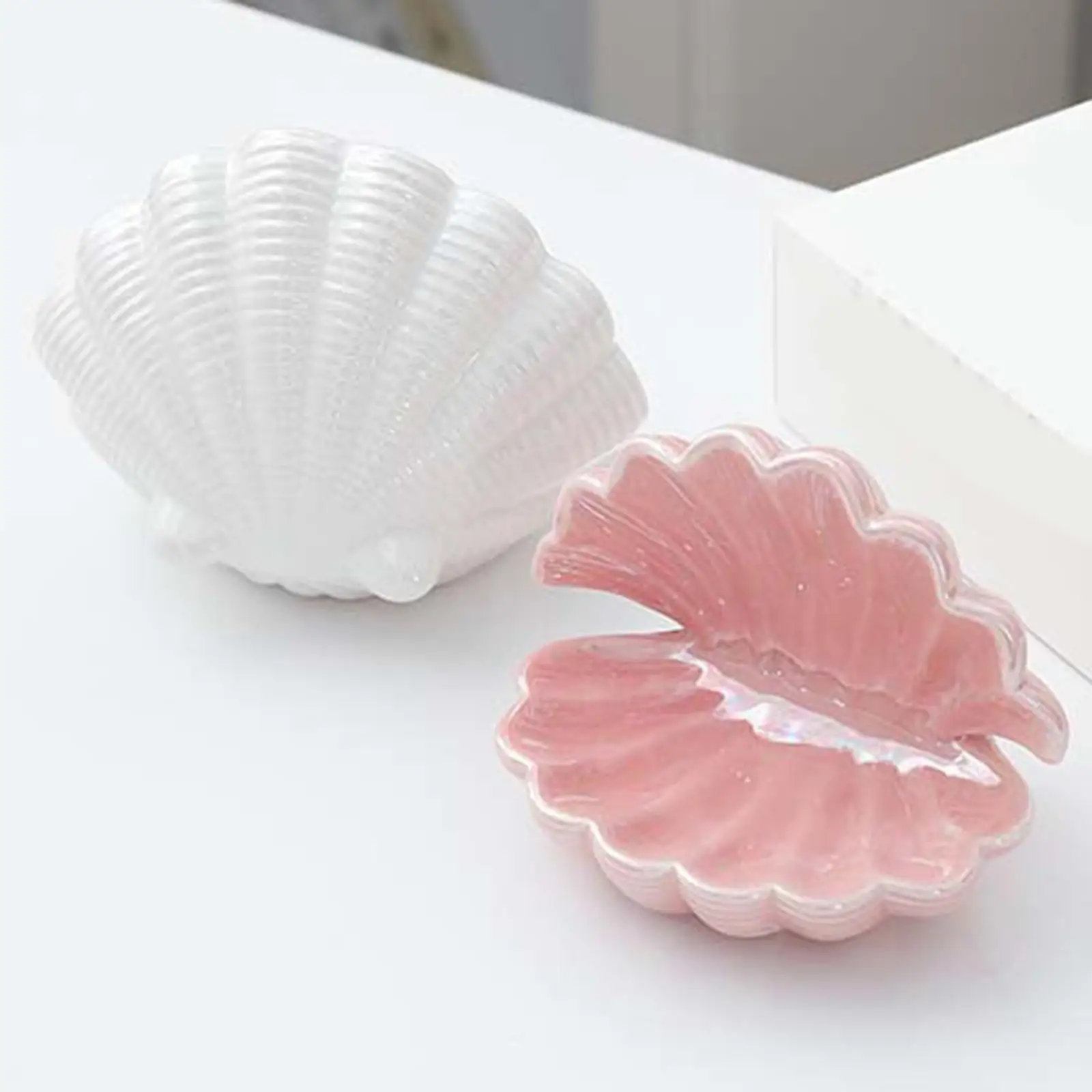 

Jewelry Box Small Jewelry Storage Case Shell Shape Showcase Ceramic Jewelry