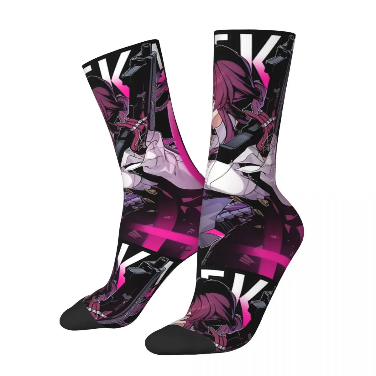 Cool Kafka Honkai Star Rail Sports Socks Polyester Crew Socks for Unisex Sweat Absorbing