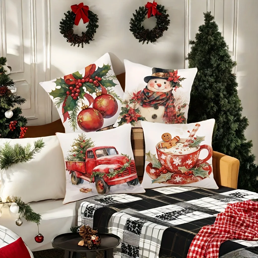 Christmas theme elements Snowman Christmas tree color Main material uses soft and comfortable fabric