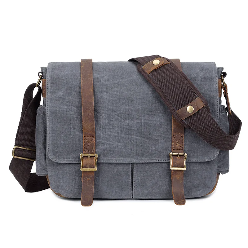 New Vintage Waxed Canvas Shoulder Bags Shockproof DSLR Camera Bag Waterproof Canvas Casual Bags 270