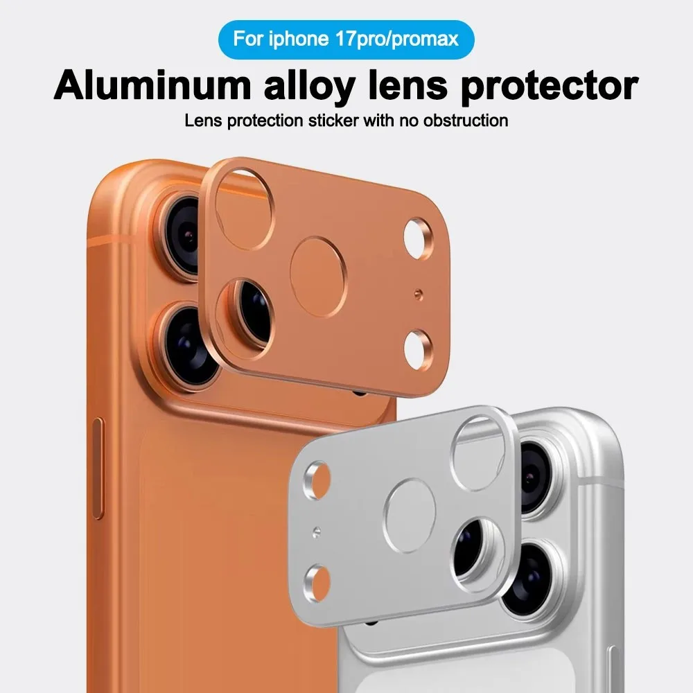 

Aluminum Metal Lens Protector Full Cover Orange Back Camera Protective Film Strong Adsorption for iPhone 17Pro/17 Pro Max