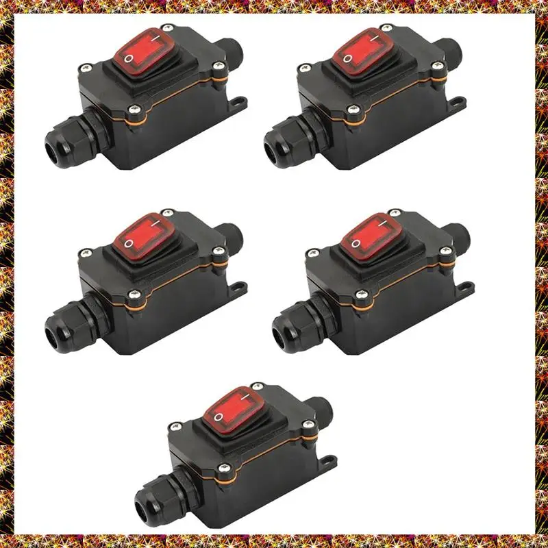 BTCL 5PCS Waterproof Switch Ship Type Switch 12V/24V 30A Rain Proof Outside The Electrical Room Ampere Box Second Gear